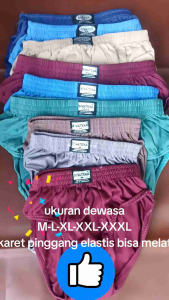 PAKET 12 PCS CELANA DALAM LAKI-LAKI DEWASA LEMBARAN /SEMPAK PRIA DEWASA M-L-XL-XXL-XXXL