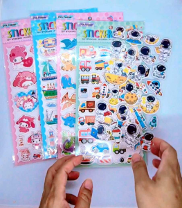 สติ๊กเกอร์นูน3D 2mm หน้าเรียบ แผ่นใหญ่มากกก 25x14cm กาวแน่น แกะไม่ทิ้งคราบ