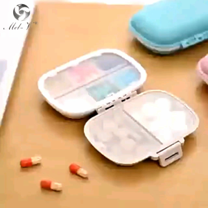 Kotak Obat 8 Sekat Dompet Suplemen Vitamin Travel Tempat Penyimpanan Pil obat 8 Slot