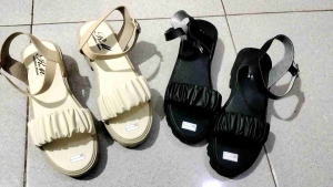 Sandal Wanita Wedges Tali Kerut Korean Style Be-02KR: Sandal Kekinian Terbaru untuk Wanita