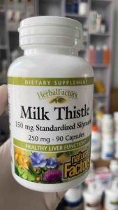[MỸ] Viên Milk Thistle 250mg Natural factors 90 viên giúp Chức năng gan khỏe mạnh từ cây khế sữa
