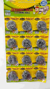 Sabut Kawat Baja jumbo Stainless isi 12pcs cuci wajan DLL