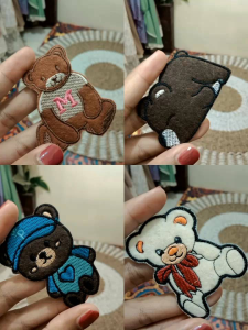 Patch Bet Emblem Bordir Beruang Lucu