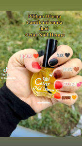 Cetar Nail Henna | Inai Pacar Kuku | Pewarna Alami Kutek Halal Muslimah Awet Sah Sholat 10ml