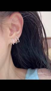 (Bebas beli 2 dapat bonus) COD A184 Anting cakep Silver titanium wanita Korea original anti karat anti luntur