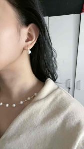 Clair Pearl Earrings Bracelet and Necklace with 14K Gold Plated Settings - Natural Freshwater Pearl Ring for Women