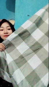 SPREI 90x200 SINGLE SUDUT KARET 1 SET BANTAL GULING MOTIF KOTAK-KOTAK AESTHETIC MINIMALIS