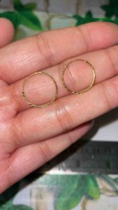 PAWNABLE 18K Saudi Gold Loop Dia Cut Earrings(Manipis and Lightweight/Bendable)✨