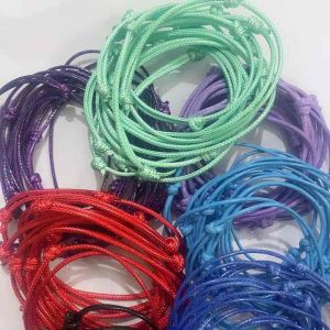 5pcs GELANG PRIA WANITA TALI KOREA 2mm HITAM KNOT CASUAL DISTRO TERBARU