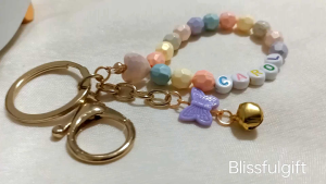 Personalised Rainbow Unique Name Keychain Bag Charm Customised Birthday Gift