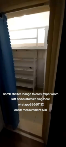 Loft bed customize for helper room singapore /bomb shelter/store room/utility