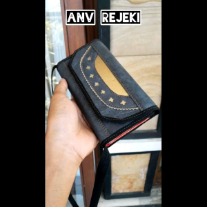 Tas Taji Motif Warna Hitam Keabuan (Tas Pria)