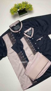 BAJU KOKO COUPLE AYAH DAN ANAK LAKI LAKI 1-15 tahun Motif zamzam BAHAN KATUN ADEM MOTIF BORDIR - kemko COUPLE terbaru