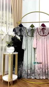 GAMIS SYARI CERUTY SYARI KERAH TALI SET HIJAB