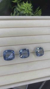 Swiss AQUAMARINE Gemstone Different MM WEIGHT Different CARATS Cushion Shape 1 PIECE ..CARATS ...LAB CREATED QUARTZ