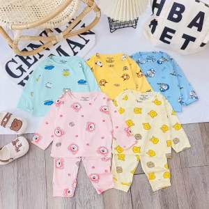 (MS22)Bộ dài tay thun lạnh Minky in hình toàn thân cho bé chất đẹp