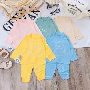 (MS28)Bộ quần áo thu đông Minky Mom thun lạnh dài tay cho bé trai bé gái trơn Chất Thun Lạnh