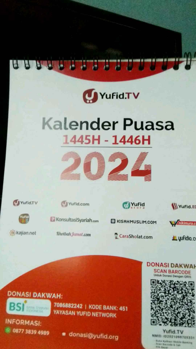 Kalender Yufid 2024 Kalender Dinding Wasiat Nabi Kalender Meja Edisi Puasa Kalender 7278