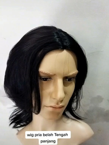 WIG RAMBUT PALSU PRIA BELAH TENGAH PANJANG