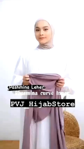 Pashmina Inner Oval Menutup Leher Jersey Premium | Pashmina Instan Curve Jersey Nutup Leher