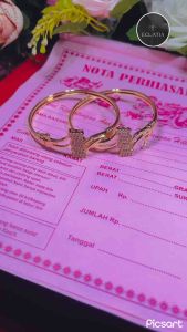 ECLATIA!! Gelang tangan emas muda kadar 35% gelang tangan wanita mewah