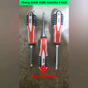 Obeng Bolak Balik Amerika 4\" / Obeng Plus Minus USA 4 Inch