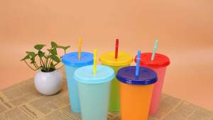 TUMBLER CHANGING COLOUR TUMBLER BERUBAH WARNA BOTOL MINUM SEDOTAN WARNA GELAS WARNA