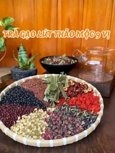 TRÀ HOA NGŨ CỐC 9 VỊ ĐẬU ĐEN XANH LÒNG GẠO LỨT RANG DƯỠNG TÂM AN THÂN THANH LỌC CƠ THỂ CÓ TÚI LỌC
