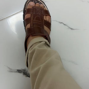SANDAL FOR MEN AND WOMEN SUIT FOR ALL OCCASION (GENUIN LEATHER HALF GRAIN)