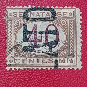 Prangko Italia klasik koleksi Kuno 40 C Segnatasse Tahun 1870-1890 USED