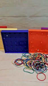 6-Pack Double-Sided Geoboard STEM Educational Toys Geometry Math Manipulatives Papan Geoboard Fine Motor Skills Learning