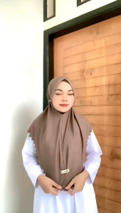 Hijab Bergo Instan Tali Antem Laser Polos/Bergo Maryam Non Pet Sandra Cutting/HIjab Instan