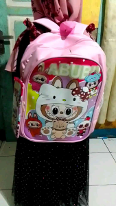 Tas Ransel Sekolah Anak Perempuan SD Model Terbaru Gambar Boneka Labubu Printing