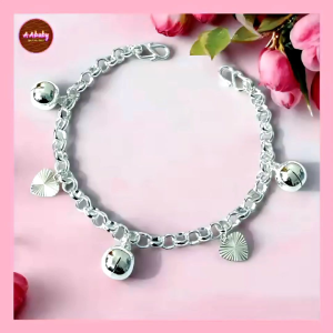 🌈AAbaby Galleries AA439 Original Baby S990 Silver Anklet Bracelet Love Rantai Kaki/Gelang Bayi