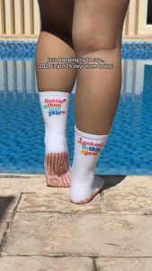 WEAR.ALAZ Rainbow Classic Motivation Non-slip Premium Grip Socks for Pilates Lagree Barre Yoga Everyday