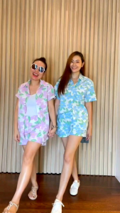 025BP ชุดเซ็ต2ชิ้น ชุดลายดอก ชุดเที่ยว ชุดสงกรานต์ ชุดไปทะเล