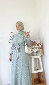 ELYASS DRESS WANITA KONDANGAN BROKAT