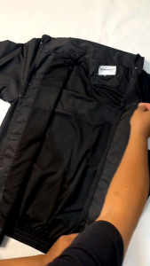 3SONS Jaket Tracktop Parasut Pria Wanita Jaket Tracksuite Windbreaker Jaket Running Distro Retro Hitam Lis putih