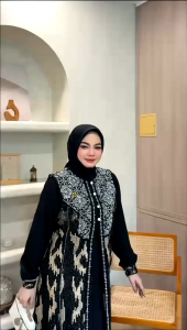 Dress Melodi #2 Premium Ori – Tille Etnik Krancang Mix Payet Marbella Long Dress Mewah Busui & Wudhu Friendly