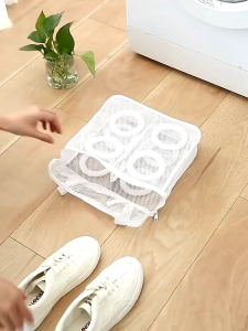 OHHDEER Shoes Laundry Bag Coarse Net Dirty Canvas Shoes Storage Pouch Hangbag Slippers Washing Bags