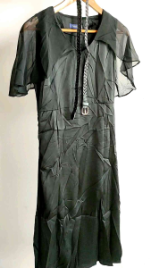 0925 CNY Alenka Cape Midi Dress Cheongsam Dress 2024 Shio Naga Imlek Red Velvet Satin Merah Maron