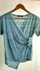 1590 Ivana Lace Wrap Top baju brokat baju lace
