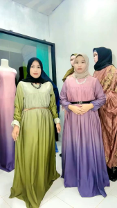 gamis dan mukenah gradasi warna | gamis murah | mukenah murah