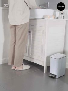 6L Foot Pedal Step Bin Extra Soft Closing Stainless Steel Dustbin Rubbish Waste Bin Kitchen Room Trash LIVINBASIC