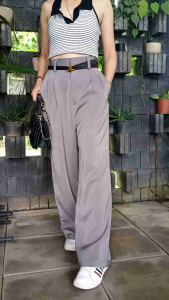 Safinaกางเกงเอวสูงขากระบอกใหญ่เป็นผ้าฮานาโกะใส่สบายระบายอากาศได้ดีไม่ร้อน สาวๆๆสะโพกใหญ่ขาใหญ่พรางหุ่นได้ดีเป็นกางเกงใส่เที่ยวใส่ทำงาน