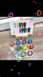Gel nhũ mix hạt 7 màu siêu sáng sơn và vẽ móng tay nail
