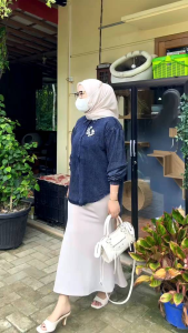 KEMEJA JEANS OVERSIZE WOMEN SHIRT | KEMEJA WANITA LENGAN PANJANG ZARA