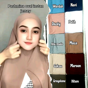 Pashmina Instan Malay Oval Jersey Super Premium