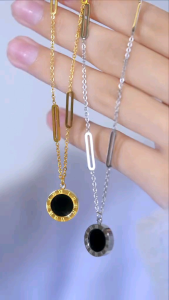 Kalung Liontin Mutiara Hitam Oval Anti Karat & Anti Luntur Nyaman di Pakai