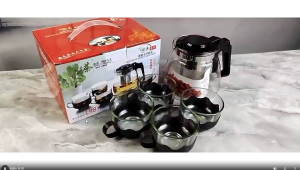 Chibi Home Care Teko Teapot Set Teh Sederhana 5pcs/set Teh Ketel Kaca Teapot dengan 4pcs Gelas Praktis Kantor Set Teapot 700ml Volume Besar Hadiah Pernikahan